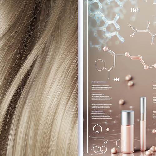 Обложка: до/после волос с молекулами пептидов и кератином