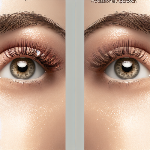 Крупный план «до/после» ресниц с натуральным блеском, мягкое освещение