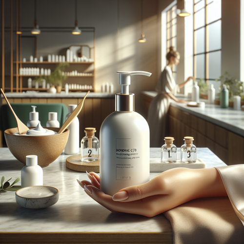Stylist holds Bonding C78 Hair Mask in sunlit professional spa salon scene.