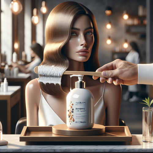 Салонный кадр: флакон Bonding C78 и блестящие восстановленные волосы.
