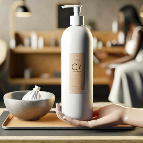 Bonding C78 Hair Mask в руке, нанесение маски на блестящие волосы