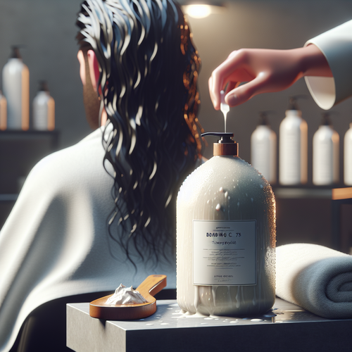 Спа-салон: стилист держит Bonding C78 Hair Mask перед клиенткой